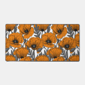 Oranje papaver op wit bureaumat (Voorkant)