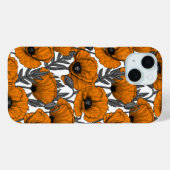 Oranje papaver op wit Case-Mate iPhone case (Achterkant (horizontaal))