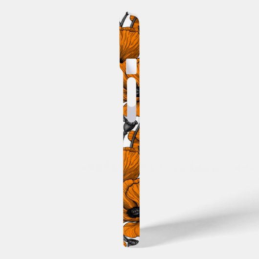Oranje papaver op wit Case-Mate iPhone case (Achterkant / Links)