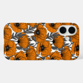Oranje papaver op wit Case-Mate iPhone case (Achterkant (horizontaal))