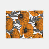 Oranje papaver op wit fleece deken (Voorkant (Horizontaal))