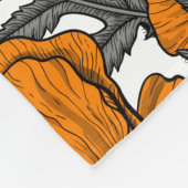 Oranje papaver op wit fleece deken (Hoek)