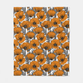 Oranje papaver op wit fleece deken (Voorkant)