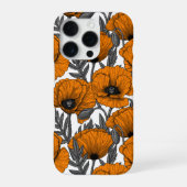 Oranje papaver op wit iPhone hoesje (Achterkant)