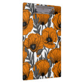 Oranje papaver op wit klembord (Rechts)