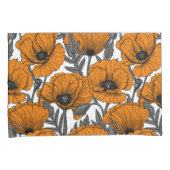 Oranje papaver op wit kussensloop (Voorkant-Rechts)