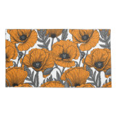 Oranje papaver op wit kussensloop (Achterkant-Links)