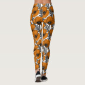 Oranje papaver op wit leggings (Achterkant)