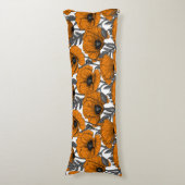Oranje papaver op wit lichaamskussen (Voorkant Verticaal)