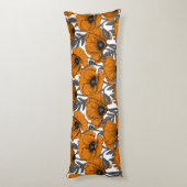 Oranje papaver op wit lichaamskussen (Achterkant (Verticaal))