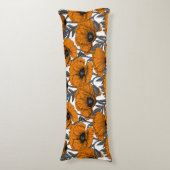 Oranje papaver op wit lichaamskussen (Voorkant Verticaal)