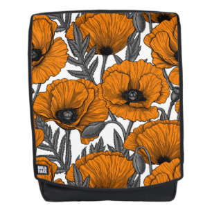 Oranje papaver op wit rugtassen