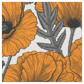 Oranje papaver op wit stof (Close Up)