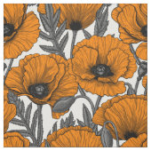 Oranje papaver op wit stof (Swatch)
