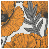 Oranje papaver op wit stof (Swatch)