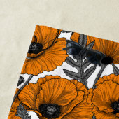 Oranje papaver op wit strandlaken (In situ)