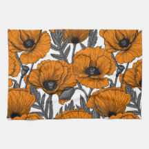 Oranje papaver op wit