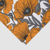 Oranje papaver op wit tissuepapier (Detail)