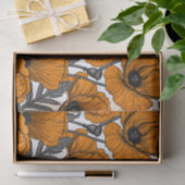 Oranje papaver op wit tissuepapier (Geschenk)