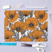 Oranje papaver op wit tissuepapier (Craft)