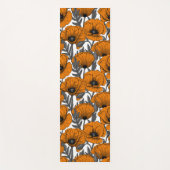 Oranje papaver op wit yogamat (Voorkant)