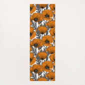 Oranje papaver op wit yogamat (Achterkant)