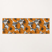 Oranje papaver op wit yogamat (Voorkant (horizontaal))