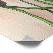 Oranje papaver, originele waterverf bloemkunst poster (Hoek)