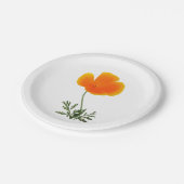 oranje papaver papieren bordje (Gekanteld)