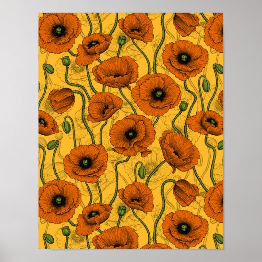 Oranje papaver poster (Voorkant)