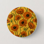 Oranje papaver ronde button 5,7 cm (Voorkant)