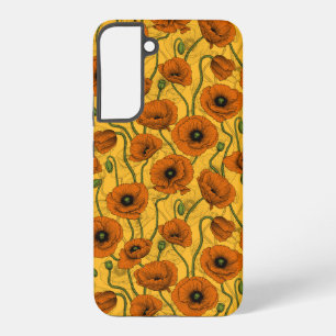 Oranje papaver samsung galaxy hoesje