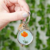 oranje papaver sleutelhanger (Hand)