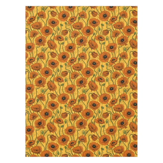 Oranje papaver tafelkleed (Voorkant)