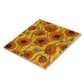 Oranje papaver tegeltje (Zijkant)