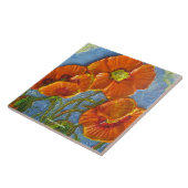 Oranje papaver tegeltje (Zijkant)