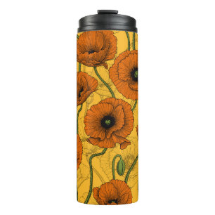 Oranje papaver thermosbeker