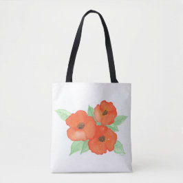Oranje papaver tote bag