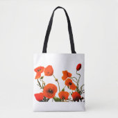 Oranje papaver Waterverf bruiloft 2023 Tote Bag (Voorkant)