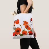 Oranje papaver Waterverf bruiloft 2023 Tote Bag (Dichtbij)