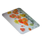 Oranje papaver Waterverf Happy Birthday Magnet Magneet (Rechterzijde)