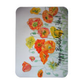 Oranje papaver Waterverf Happy Birthday Magnet Magneet (Verticaal)
