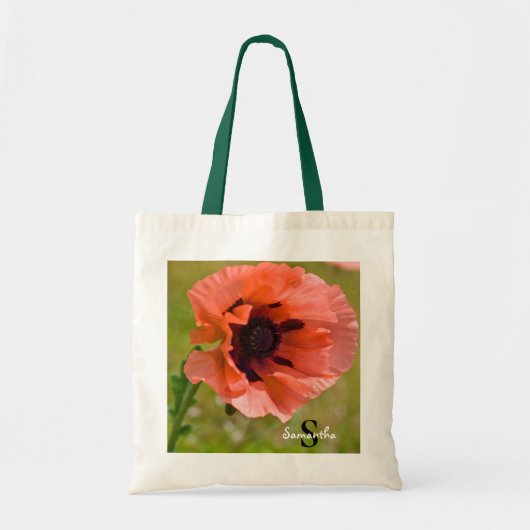 Oranje papaverbloem Canvas tas (Voorkant)
