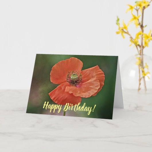 Oranje papaverbloem Kaart (Gele Bloem)