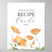 Oranje papaverbloem laat hier je Kaart achter Poster (Voorkant)