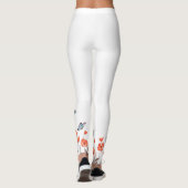 Oranje papaverbloemen en blauwe vlinders Tuin Leggings (Achterkant)