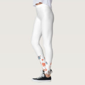 Oranje papaverbloemen en blauwe vlinders Tuin Leggings (Links)