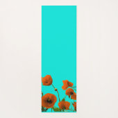 Oranje papaverbloemen Floral Monogram Initialen Gi Yogamat (Achterkant)