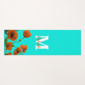 Oranje papaverbloemen Floral Monogram Initialen Gi Yogamat (Voorkant (horizontaal))