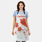 Oranje papaverbloemen gepersonaliseerd schort (Gedragen)